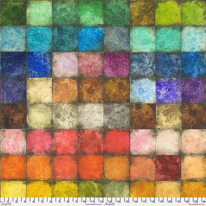 Colorblock Canvas Multi Tim Holtz Eclectic Elements Free Spirit Canvas Cotton Fabric FS-CCTH010.MULTI