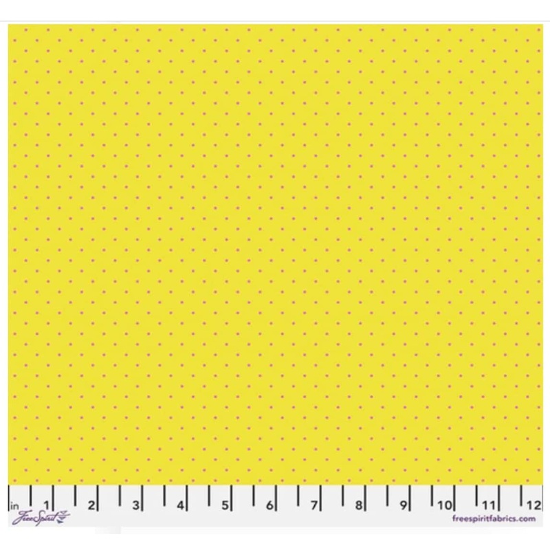 Tiny Dots Flare Yellow Pink Tula Pink Free Spirit Cotton Fabric