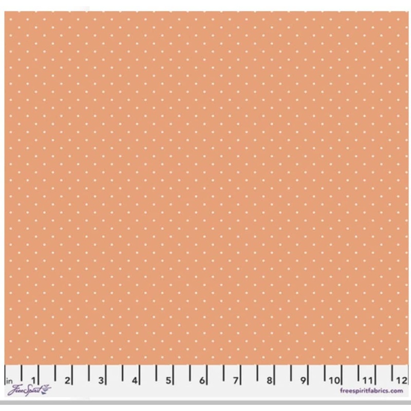 Tiny Dots Peachy Orange Tula Pink Free Spirit Cotton Fabric
