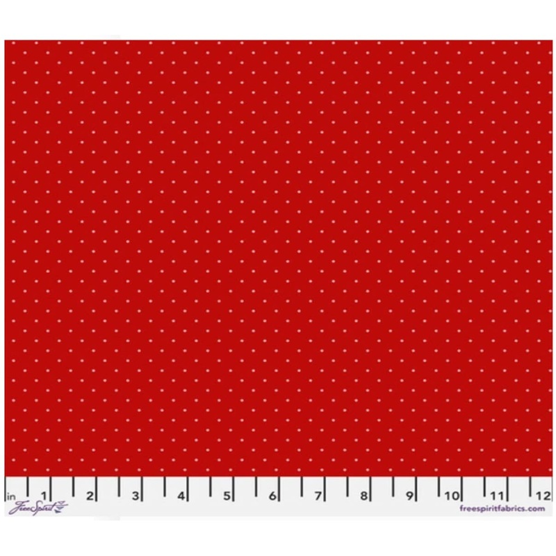 Tiny Dots Watermelon Red Tula Pink Free Spirit Cotton Fabric