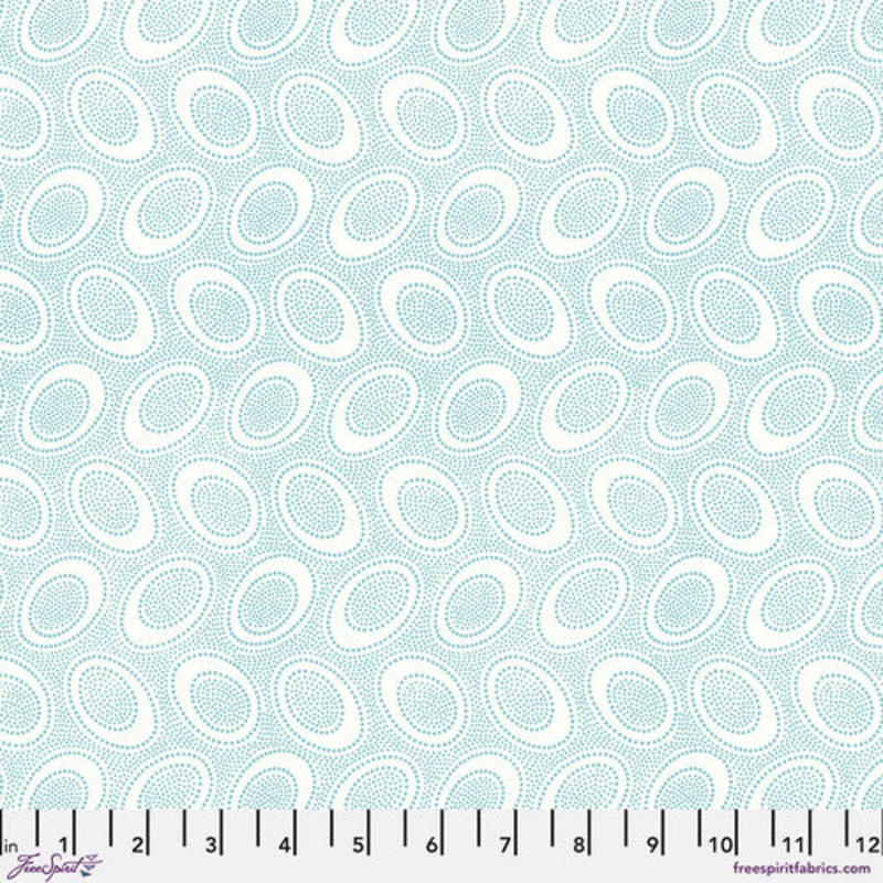 Aboriginal Dot Water Blue Classics Kaffe Fassett Collective Free Spirit Cotton Fabric FS-PWGP071.WATER