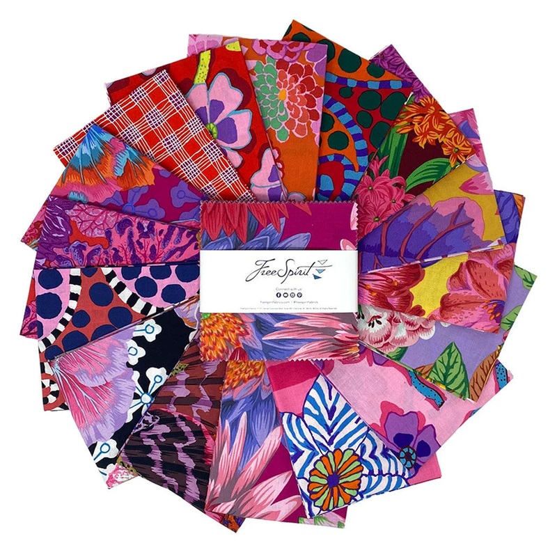 August 2023 Hot Design 5" Squares Kaffe Fassett Collective Free Spirit Cotton Fabric FS-FB6CPGP.HOTAUG23