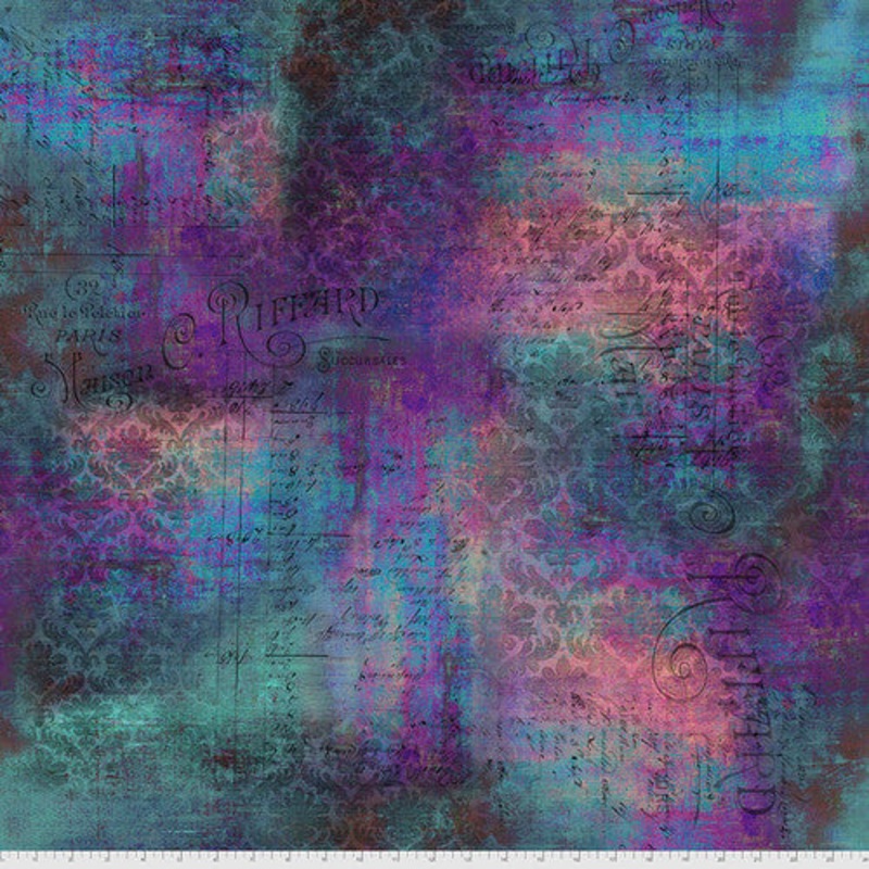 Abandoned Rue le Peltier Patina Tim Holtz Eclectic Elements Free Spirit Cotton Fabric FS-PWTH142.PATINA