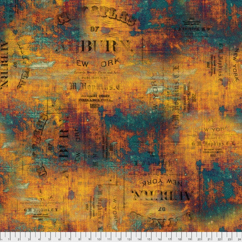 Abandoned  Urban Grunge Patina Tim Holtz Eclectic ElementsFree Spirit Cotton Fabric FS-PWTH134.PATINA