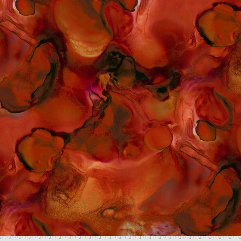 Alchemy Intense Orange Tim Holtz Eclectic Elements Free Spirit Cotton Fabric FS-PWTH177.INTENSE