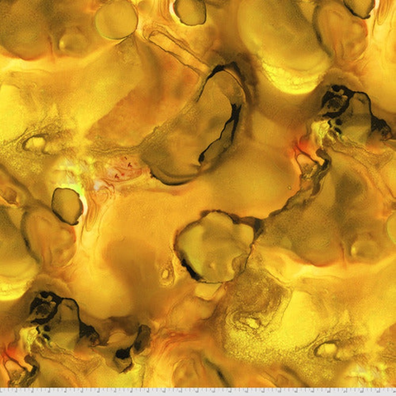Alchemy Radiant Yellow Tim Holtz Eclectic Elements Free Spirit Cotton Fabric FS-PWTH177.RADIANT
