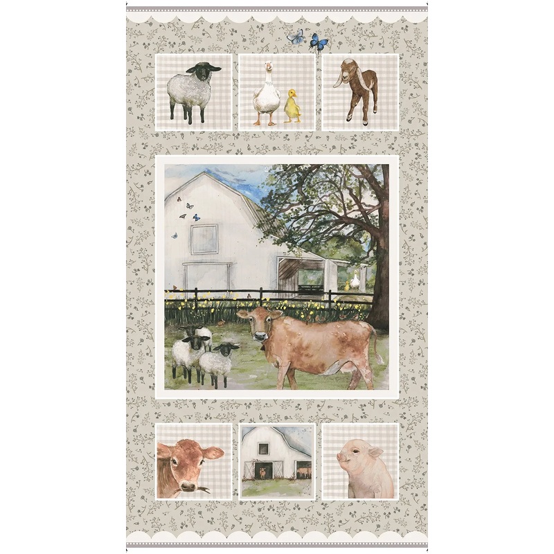 A Beautiful Day Farm Panel 24" Multi Dawn Rosengren Henry Glass Cotton Fabric
