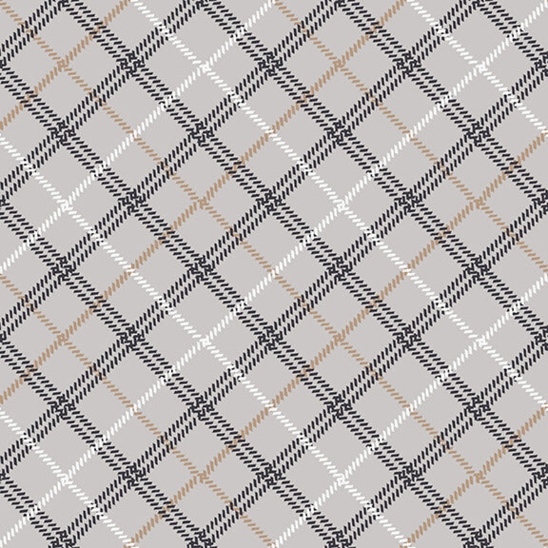 Woodland Whispers Bias Plaid Light Gray Jan Shade Beach Henry Glass Cotton Fabric
