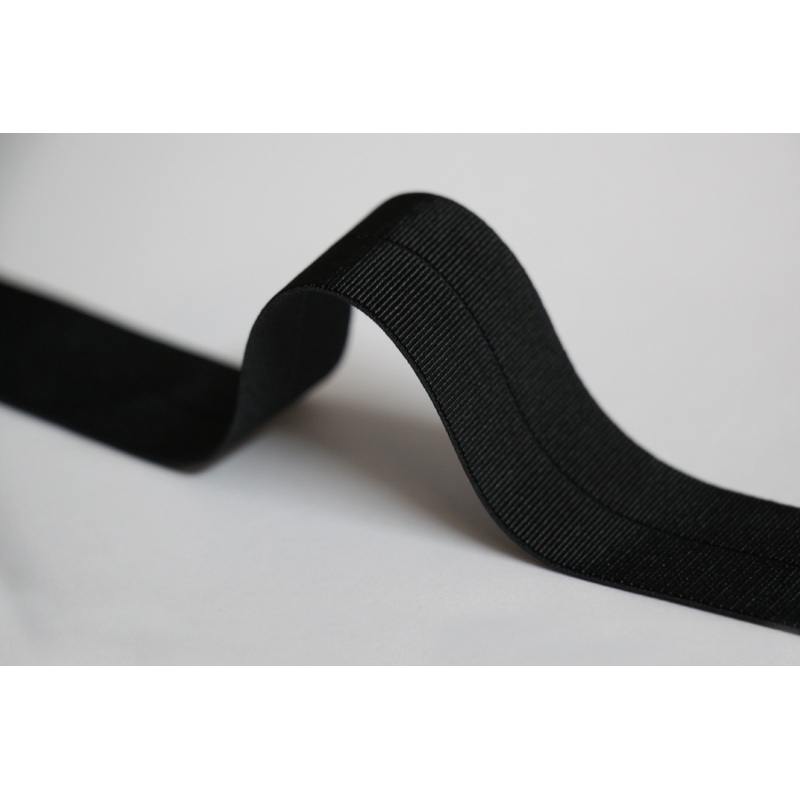 24mm Stretch Fold-Over Binding - Black