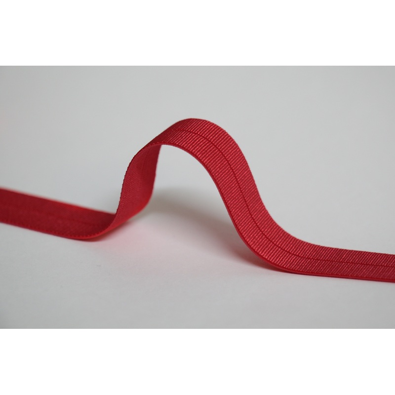 24mm Stretch Fold-Over Binding - Real Red