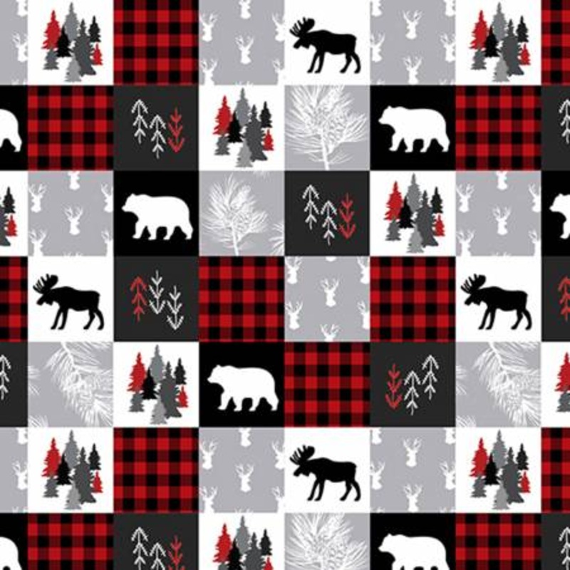 60" Wide Cabin Quilt Cuddle Scarlet