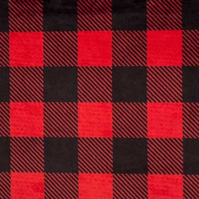 60" Wide Buffalo Check Red/Black Cuddle