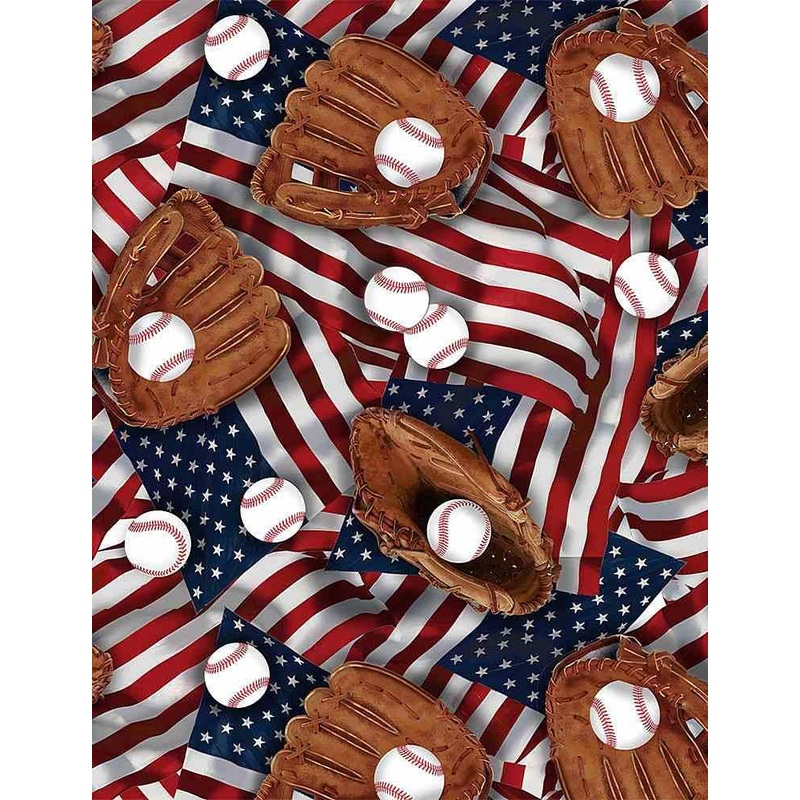 American Flag with Baseballs