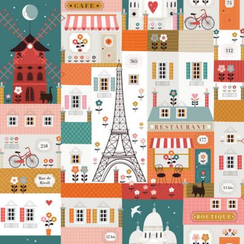 Dashwood Studios - Bon Voyage - Quartiers de Paris Fabric