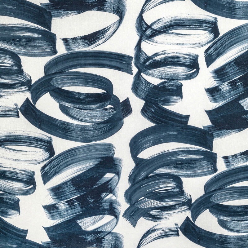 Lee Jofa Modern Laryo Print Indigo Fabric
