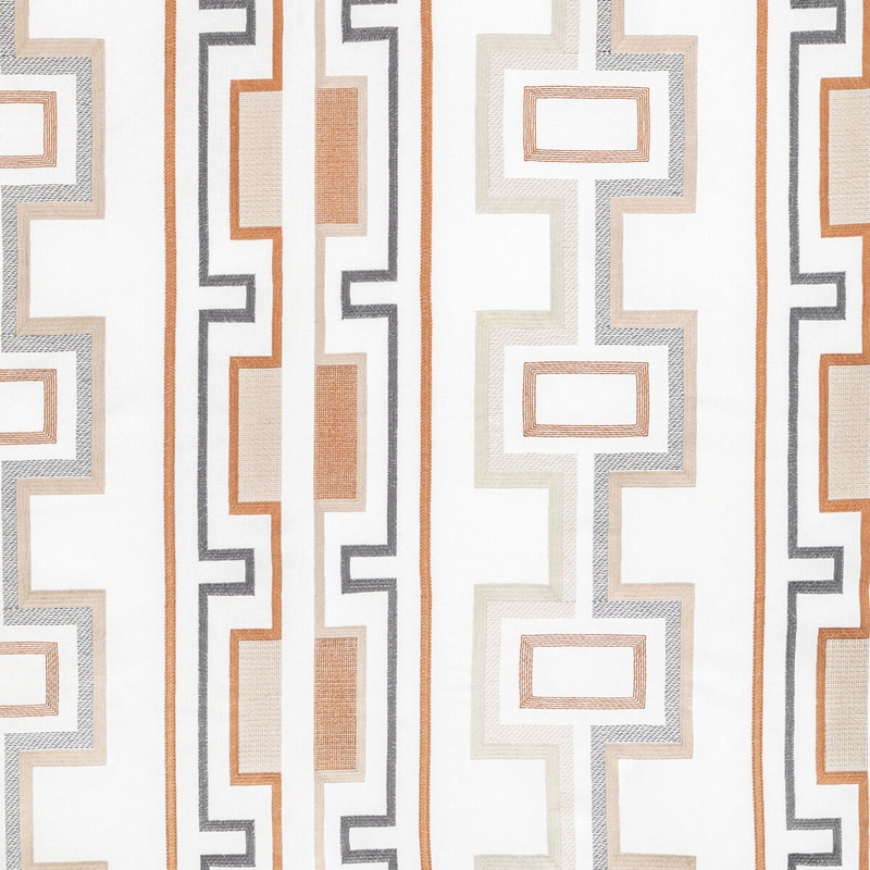 Lee Jofa Modern Tritone Embroidery Copper Fabric