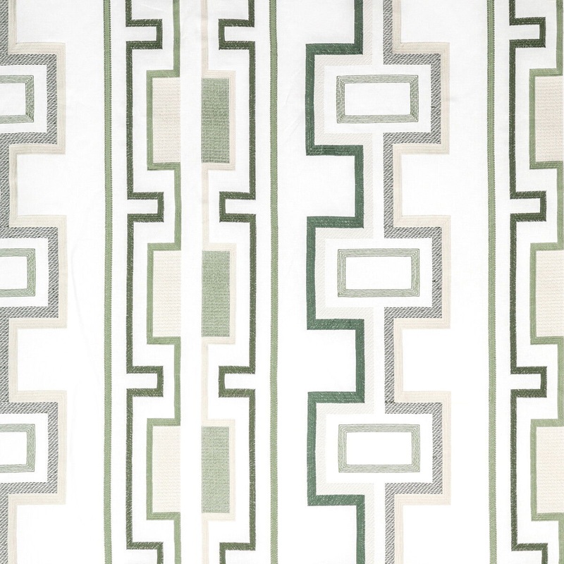 Lee Jofa Modern Tritone Embroidery Sage Fabric