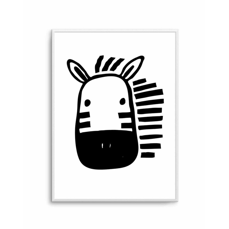 Zebra B&W Art Print