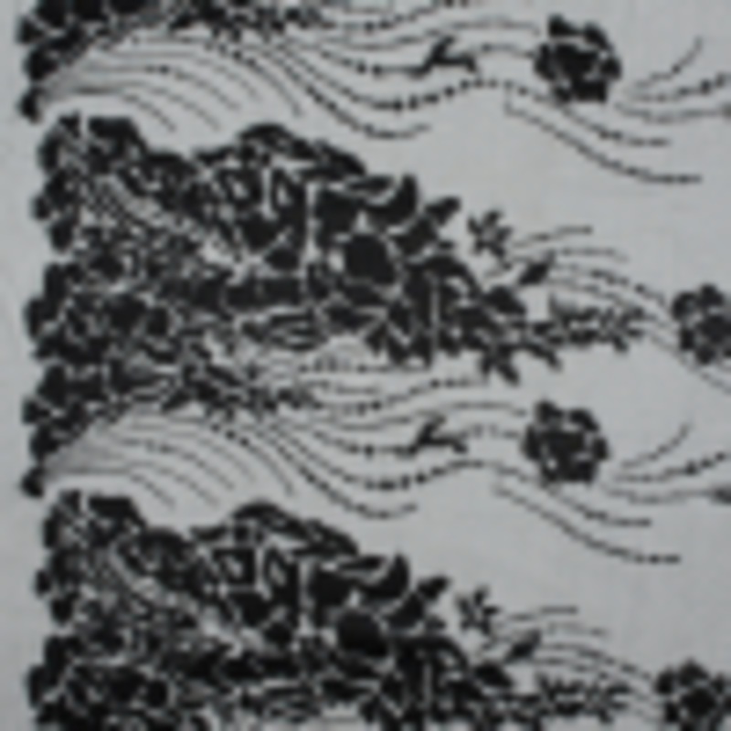 Black Abstract Embroidery on Black Mesh