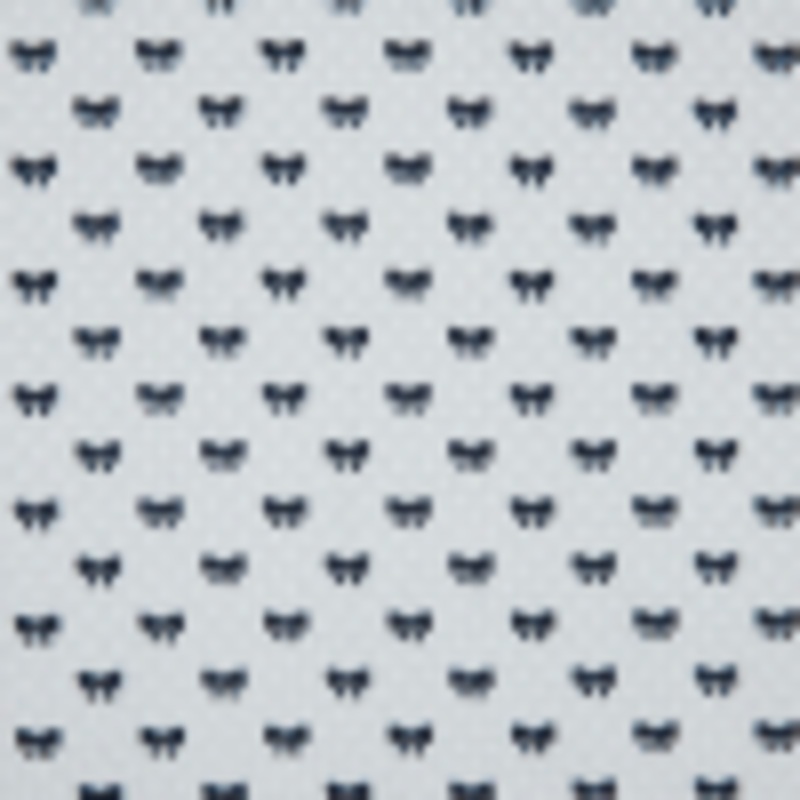 White and Navy Bow Printed Cotton Dobby Jacquard