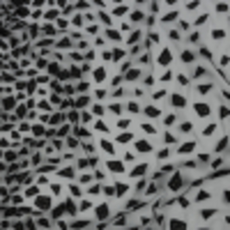 3D Puffy Glitter Tulle - Black Geometric Gradient