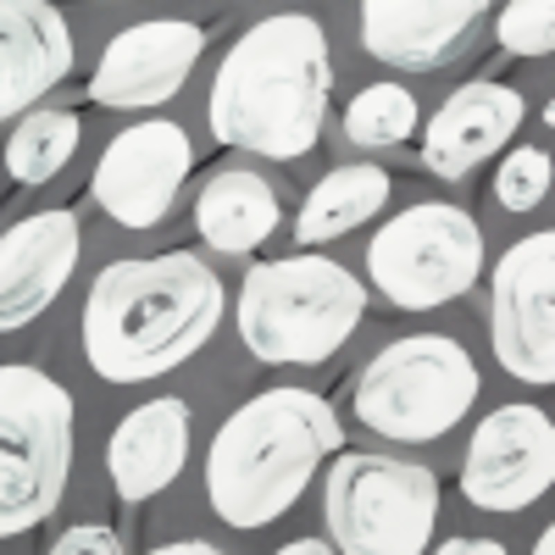 Black and White Rosy Silk Chiffon