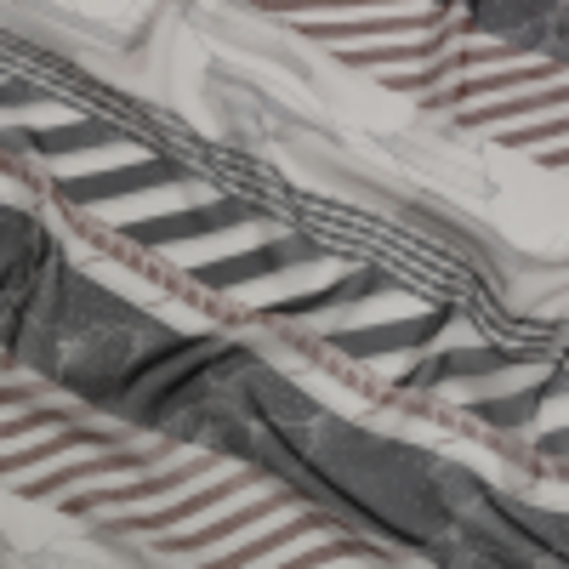Black, Brown and Gray Clouds and Stripes Silk Chiffon