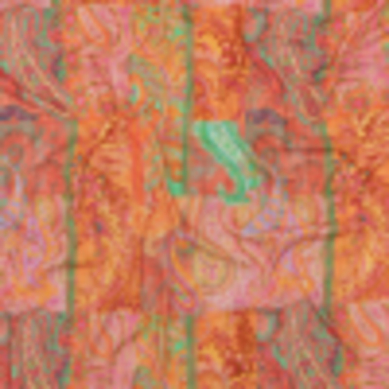 Viscose and Linen Woven - Orange Patchwork Paisley - Pastel Patina Print - Mood Exclusive Gisele Collection