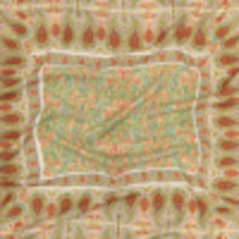 Viscose and Linen Woven Panel - Cream Paisley Squares - Laputa's Groundkeeper Print - Mood Exclusive Gisele Collection
