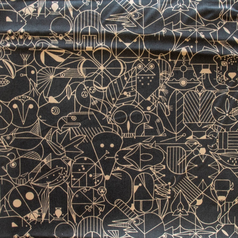 Charley Harper End Paper Basics - Cast Iron Poplin