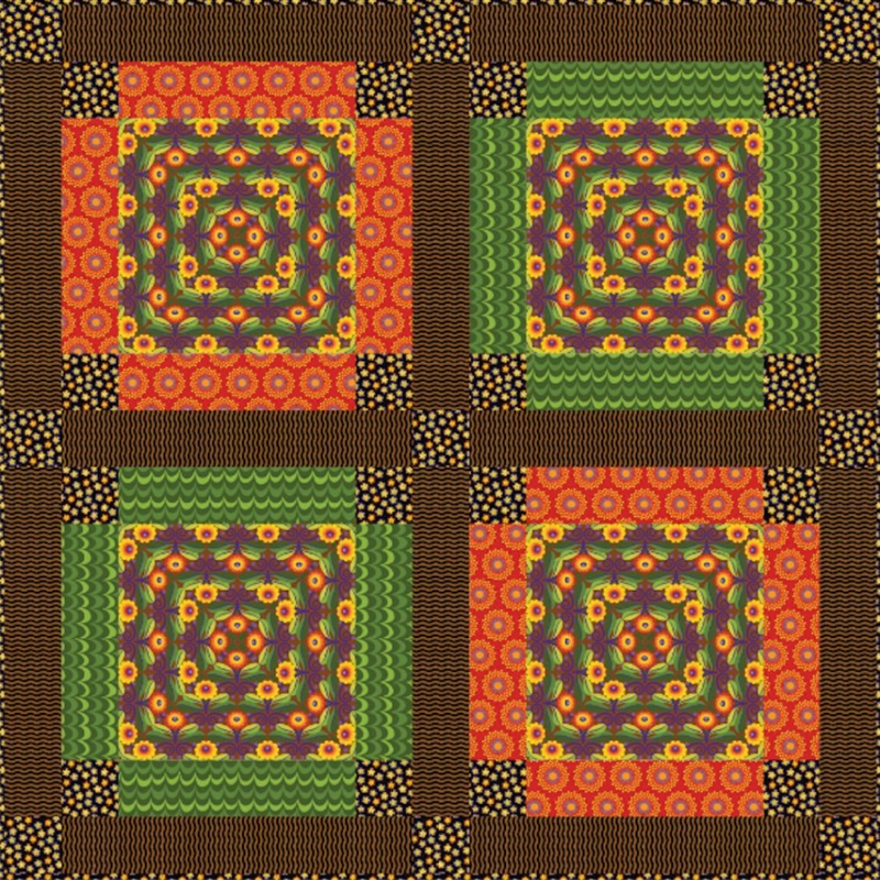 Bold and Bright Garden Quilt Kit featuring Gloriosa Garden by Jane Sassaman
