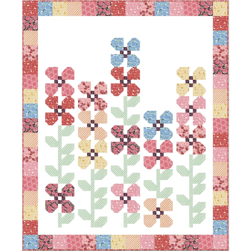 Love Letter by Lizzy House : Horace's Hollyhocks Quilt Kit
