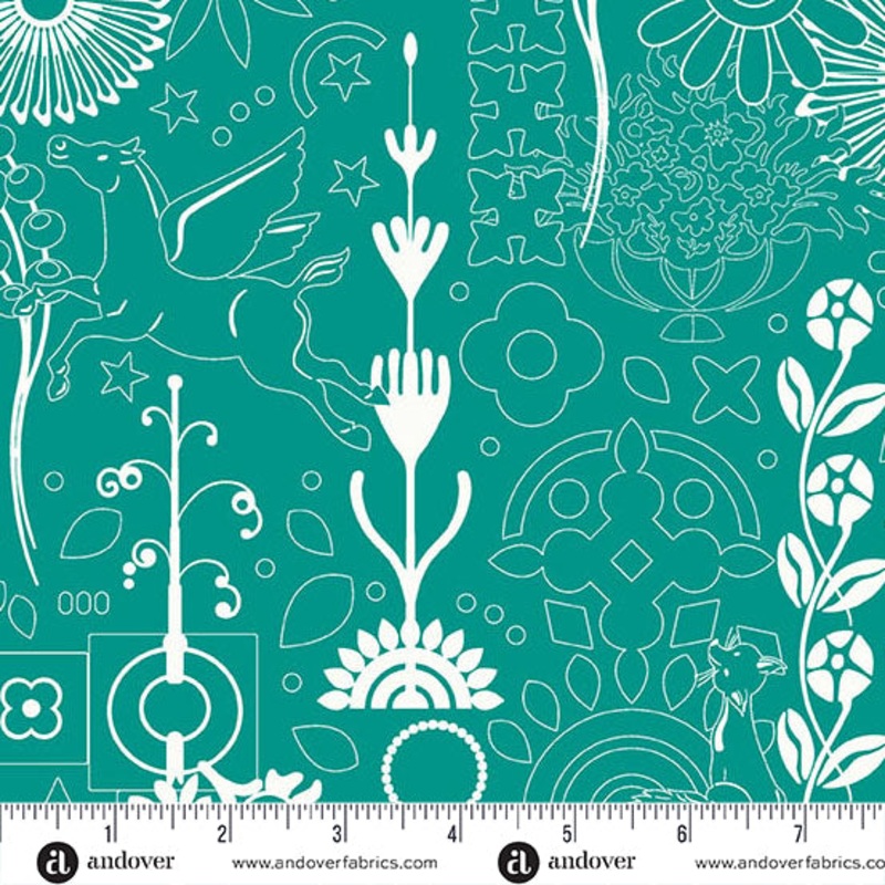 Sun Print 2025 by Alison Glass - Peacock Cameo A-1319-G