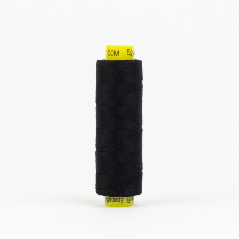 Spagetti 12wt Egyptian Cotton Thread - 109yd Spool - Black SP-200