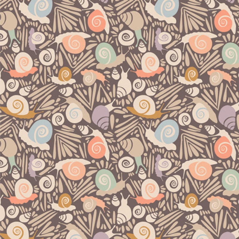 Slow Summer by Suzy Quilts : Snails Driftwood SLS99300