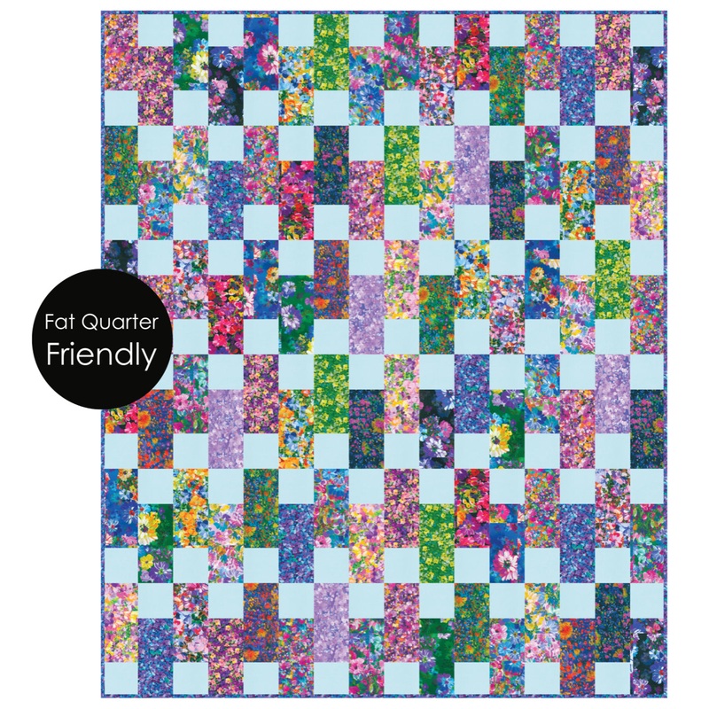 Broadwalk Quilt Kit featuring Painterly Petals Meadow by Robert Kaufman Fabrics