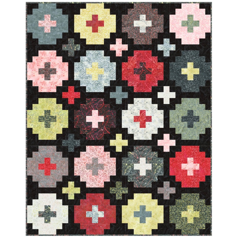 Cross Tile Quilt Kit featuring Bamboo Garden by Robert Kaufman Fabrics