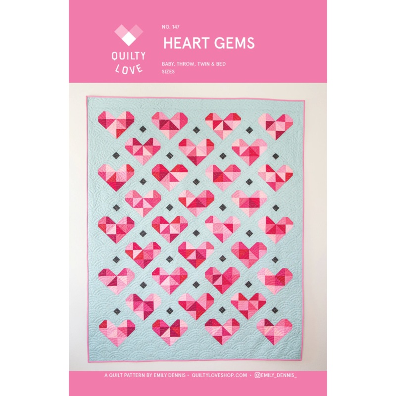 Heart Gems Quilt Pattern by Quilty Love