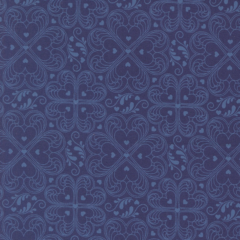 Legendary Love by Sarah Thomas of Sariditty : Valentine Damask Navy 45054 12