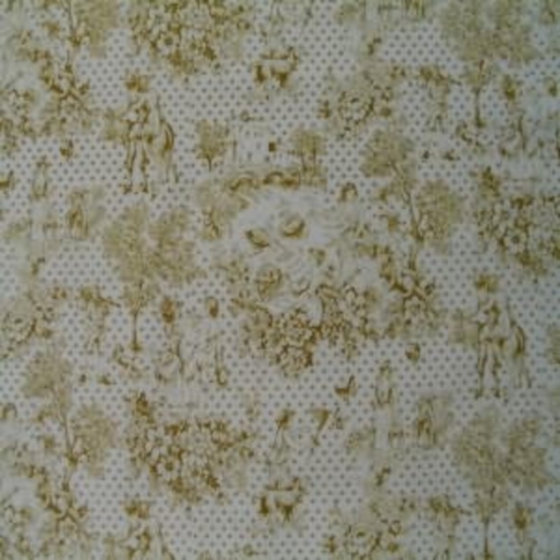 45" Toile Gold with White Background