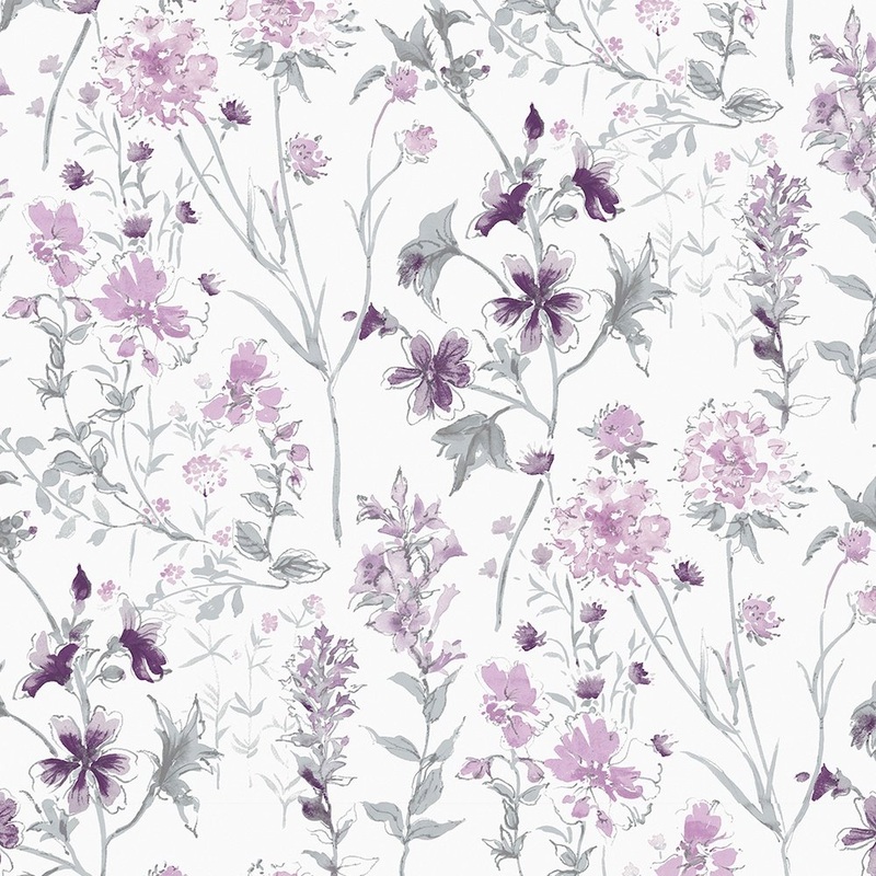 Wild Meadow Wallpaper - Pale Iris
