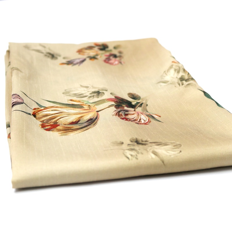 Beautiful Flower Digital Printed Kora Silk Fabric