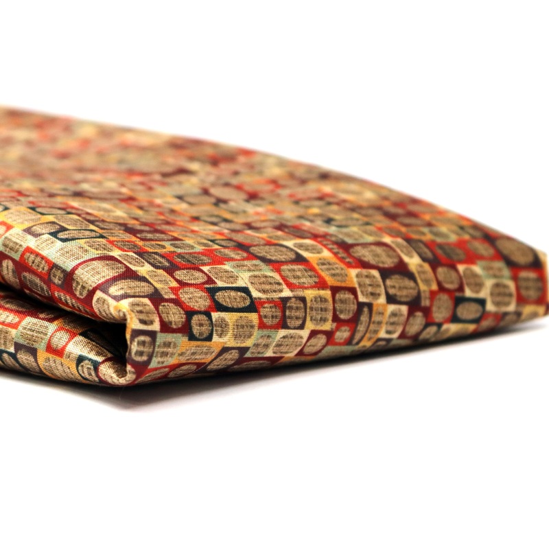 Cream and Orange Dabu Digital Printed Fabrics