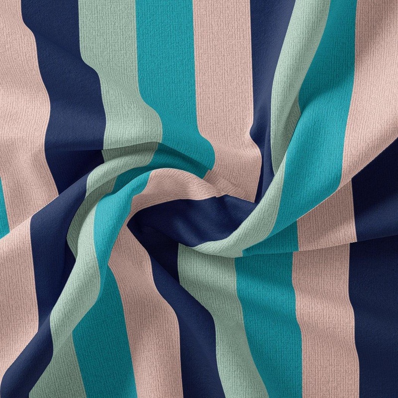 Subtle Colour Stripes Digital Printed Fabric - Pure Georgette