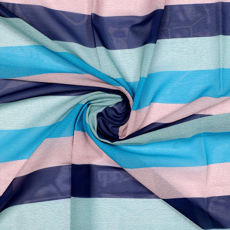 Subtle Colour Stripes Digital Printed Fabric - Weightless