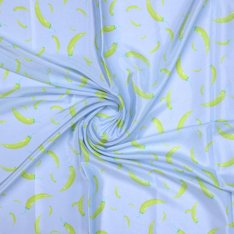 Yellow Mirchi Allover Digital Printed Fabric - Crepe