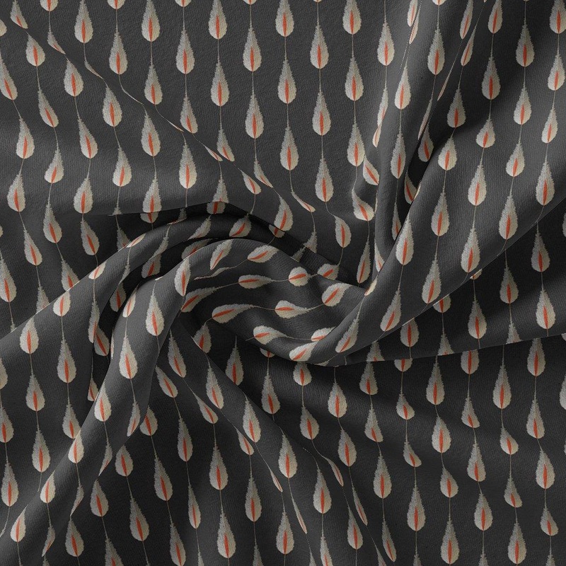 Feather Stripes Digital Printed Fabric - Weightless