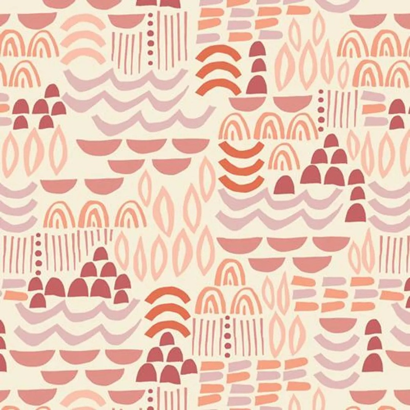 Art Gallery Capsules Terra Kotta Artisanal Blocks Pink Red Lilac Coral CAP-TK-1506