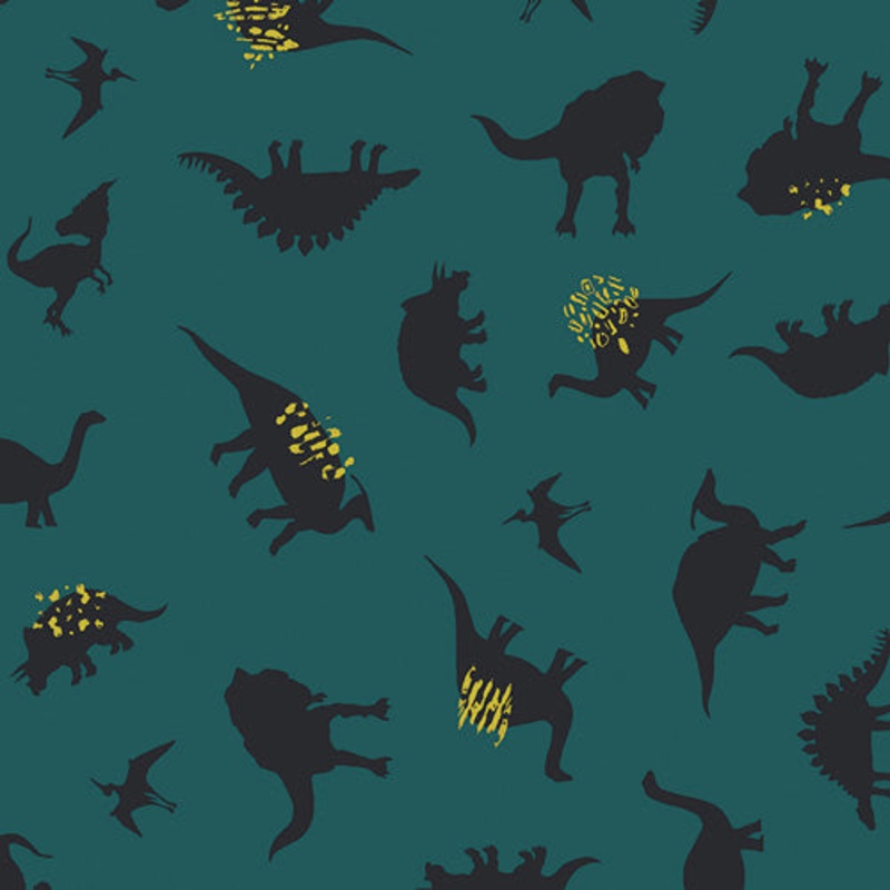 Art Gallery Estoria Dinomania Neon Teal EST-86503