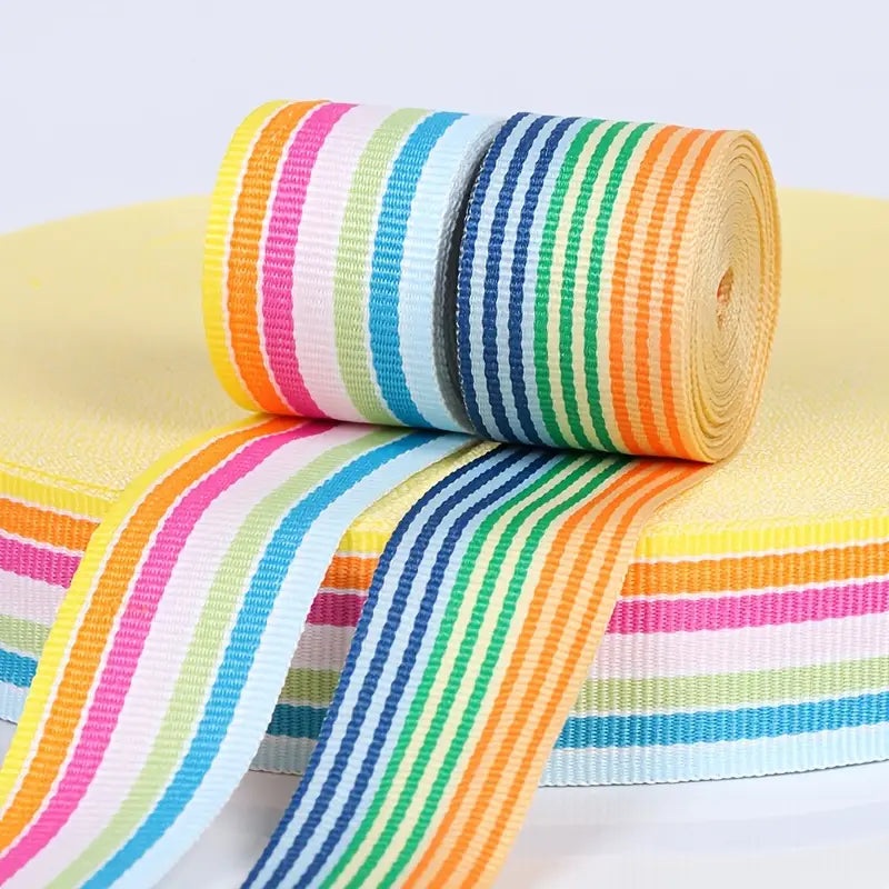 Rainbow Stripe Webbing 1"